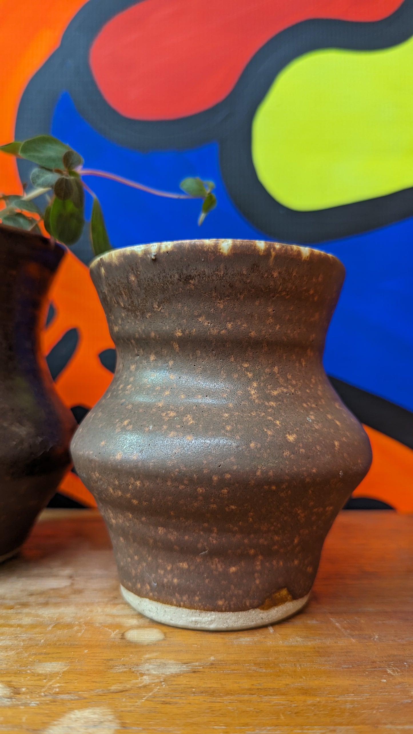 Vintage stoneware vase set of 2