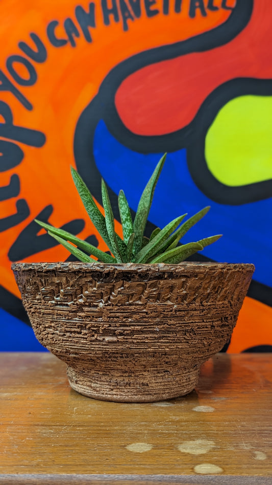 Vintage textured terracotta bowl