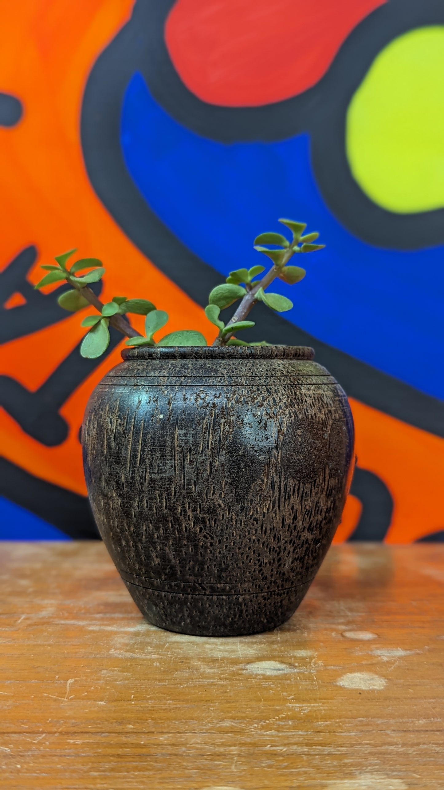 Vintage wooden pot