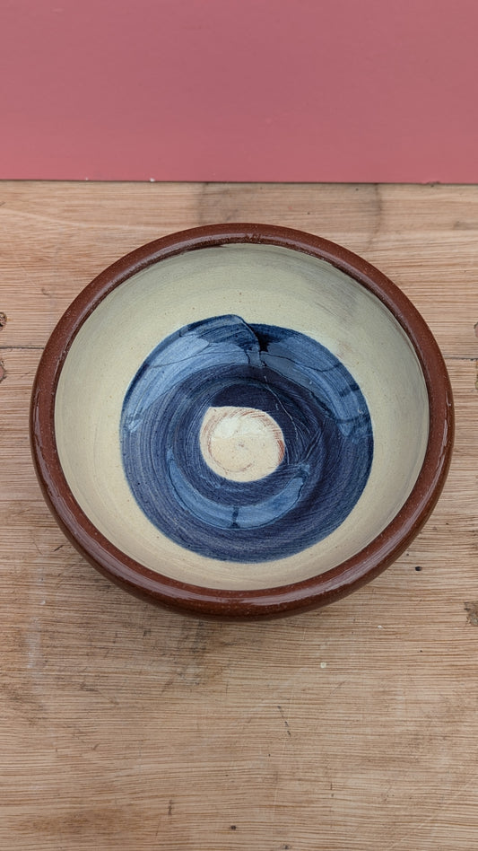 Glazed terracotta bowl blue