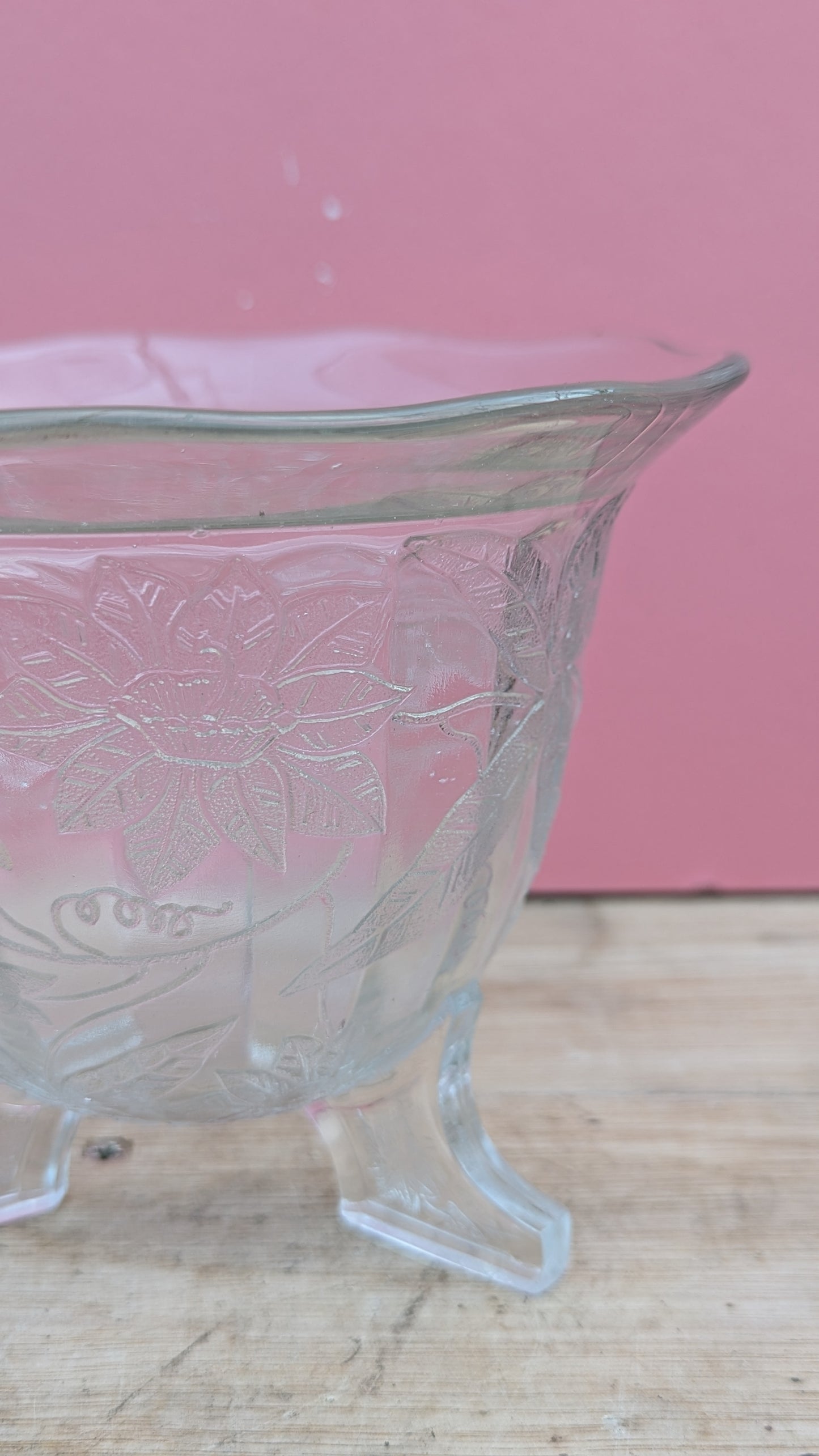 Vintage glass planter