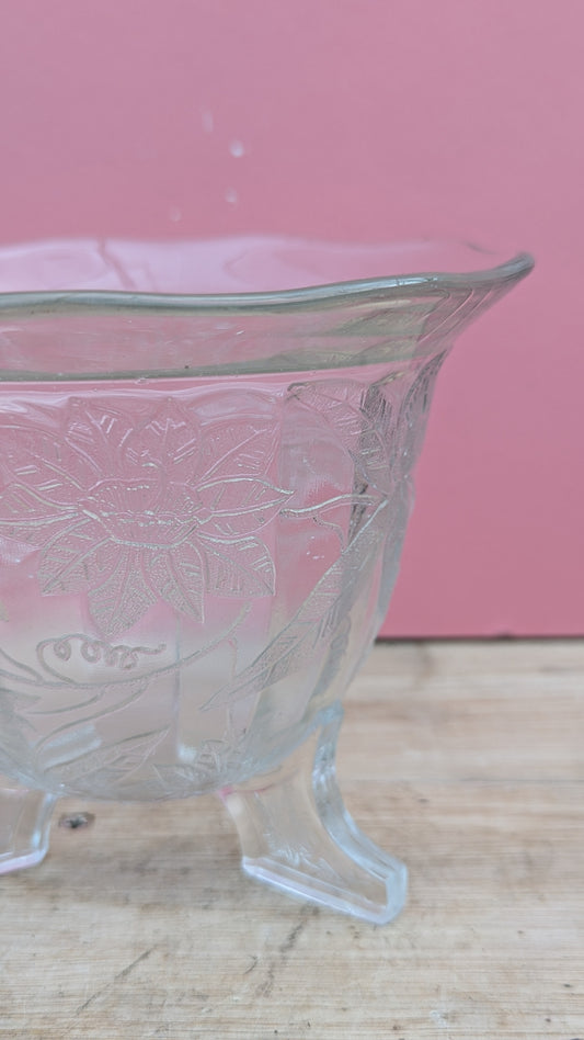 Vintage glass planter