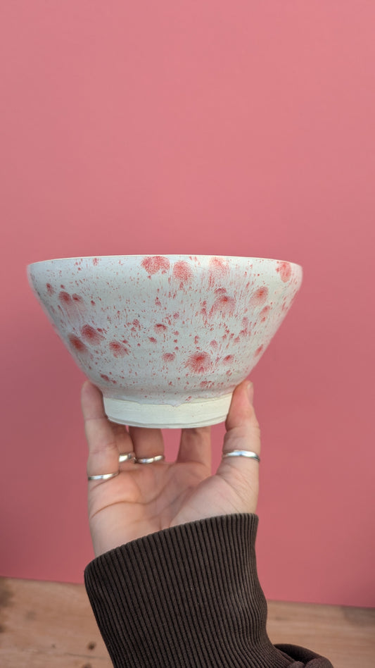 Pottery By Tina: pink speckle pot