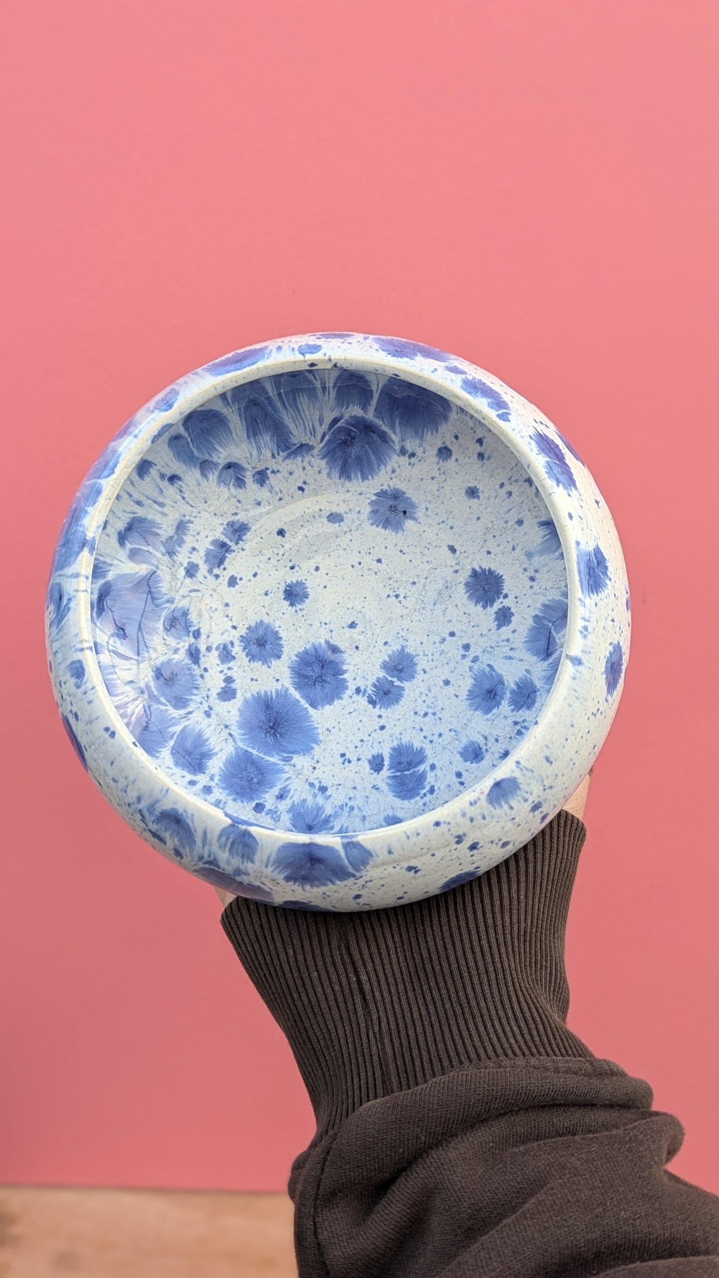 Pottery By Tina: blue/white splodge bowl