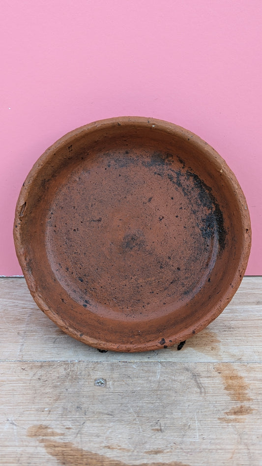 Vintage terracotta saucer - 16cm