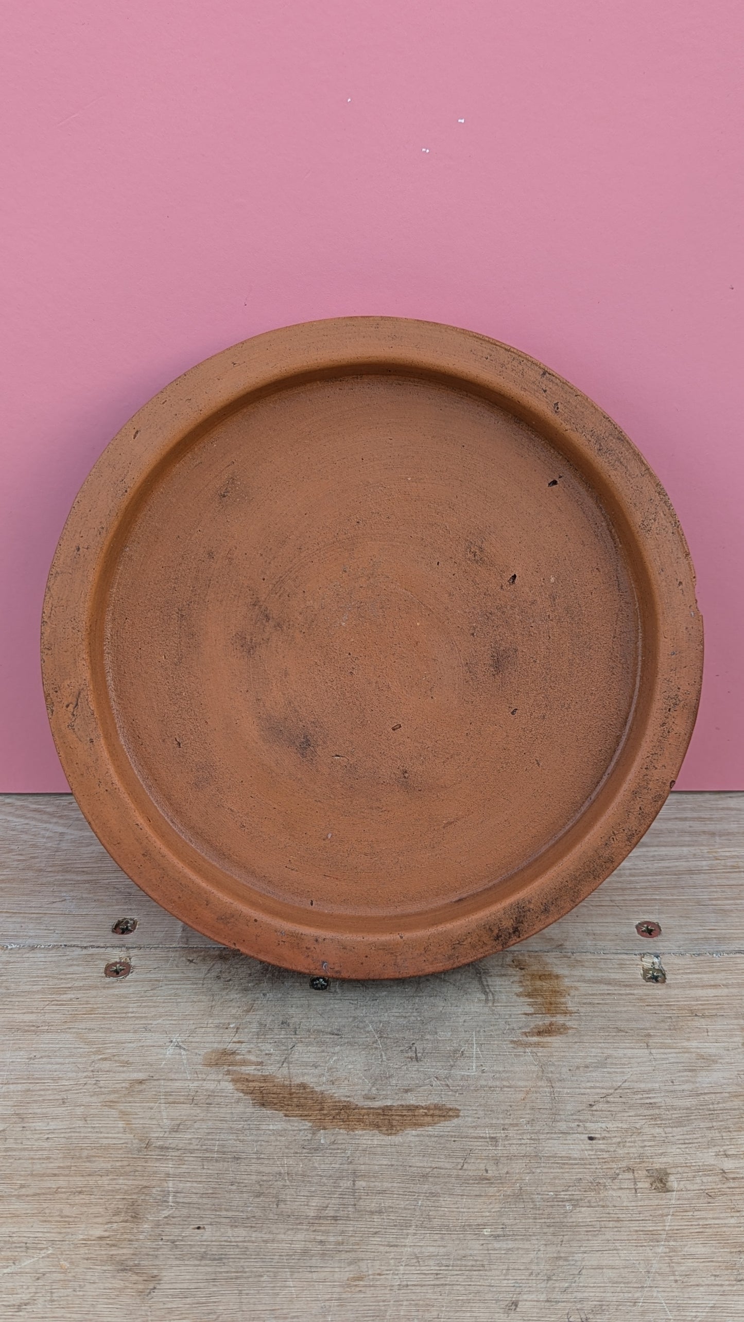 Vintage terracotta saucer - 24.5cm