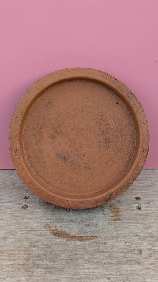 Vintage terracotta saucer - 24.5cm