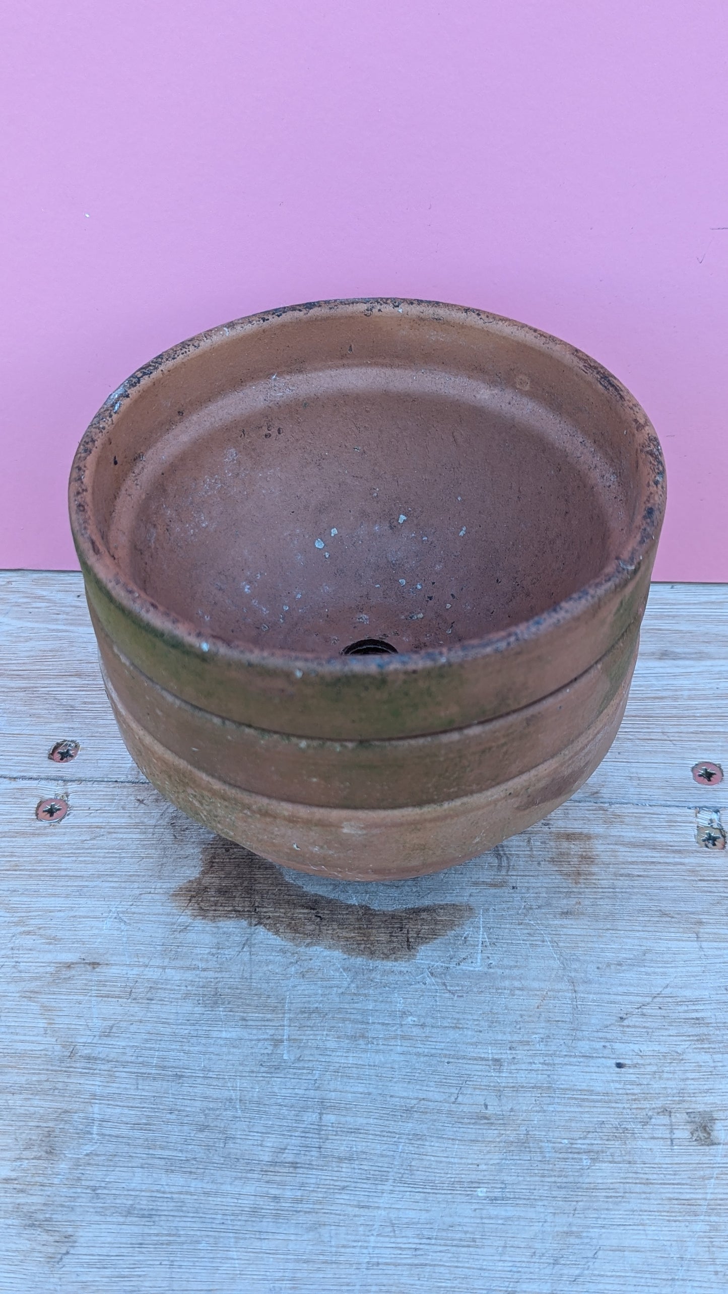 Terracotta bowl ribbed - 15cm