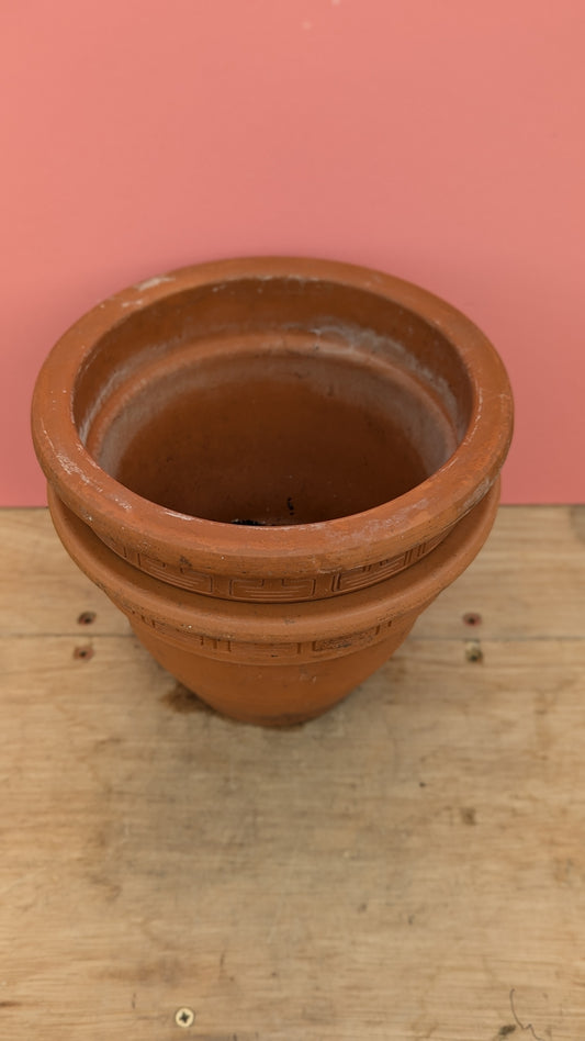 Terracotta bowl aztec lipped - 20cm