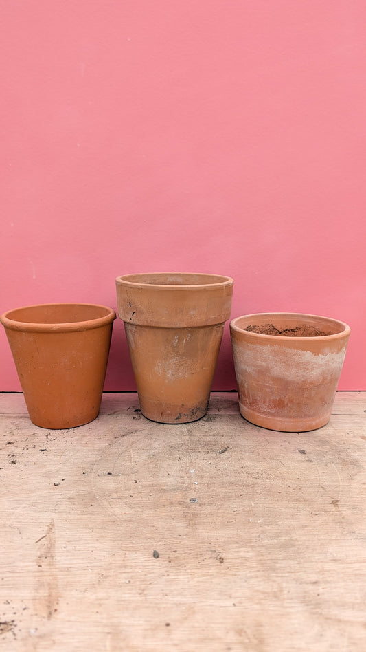 14-15cm Aged Terracotta (set of 3)